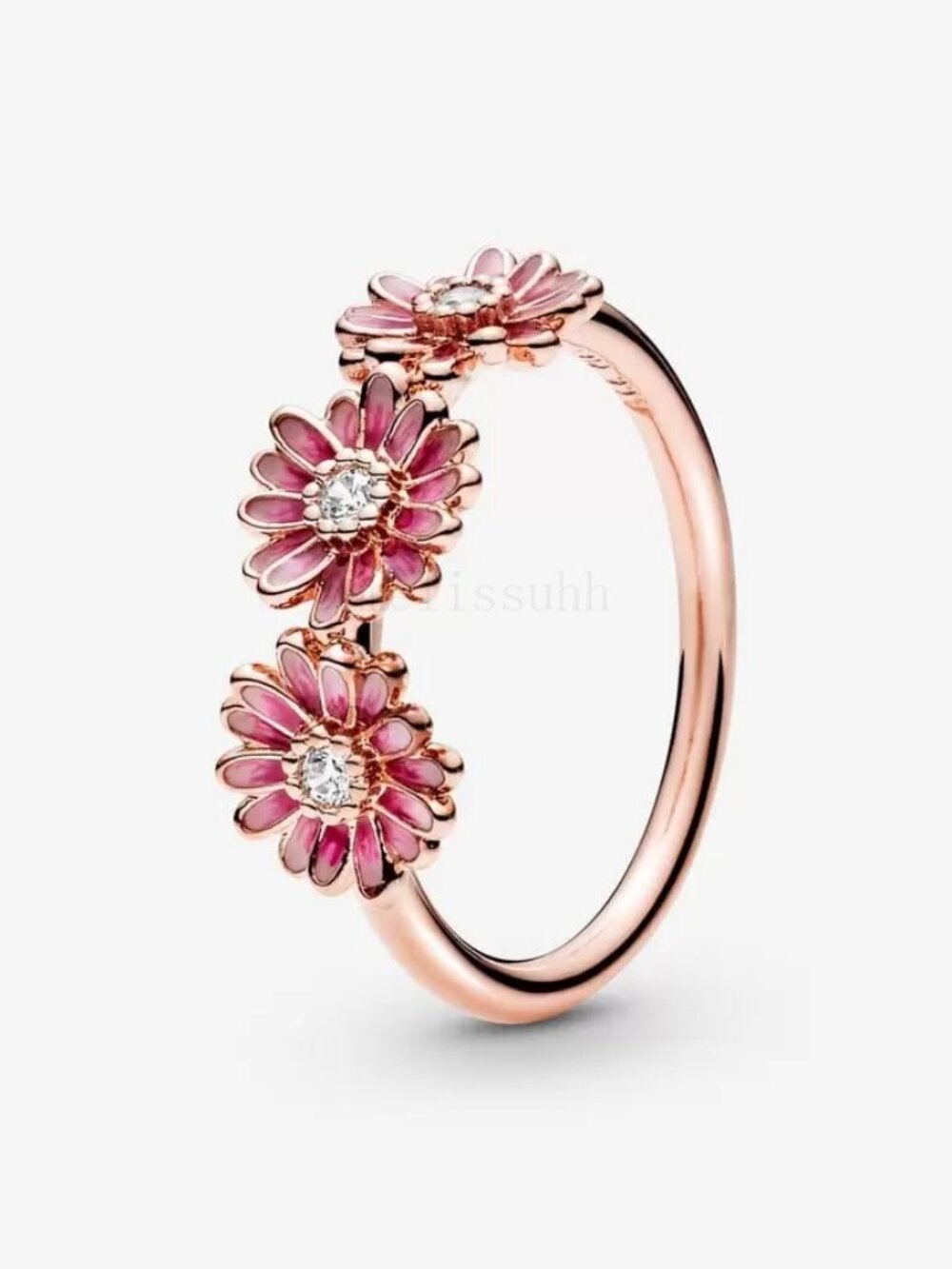 Pandora Pink Daisy Flower Trio Ring